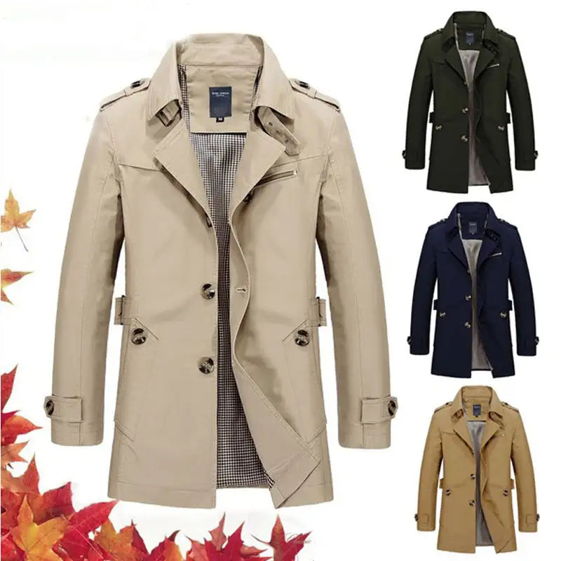 Long Business Jacket for Men in Pure Cotton